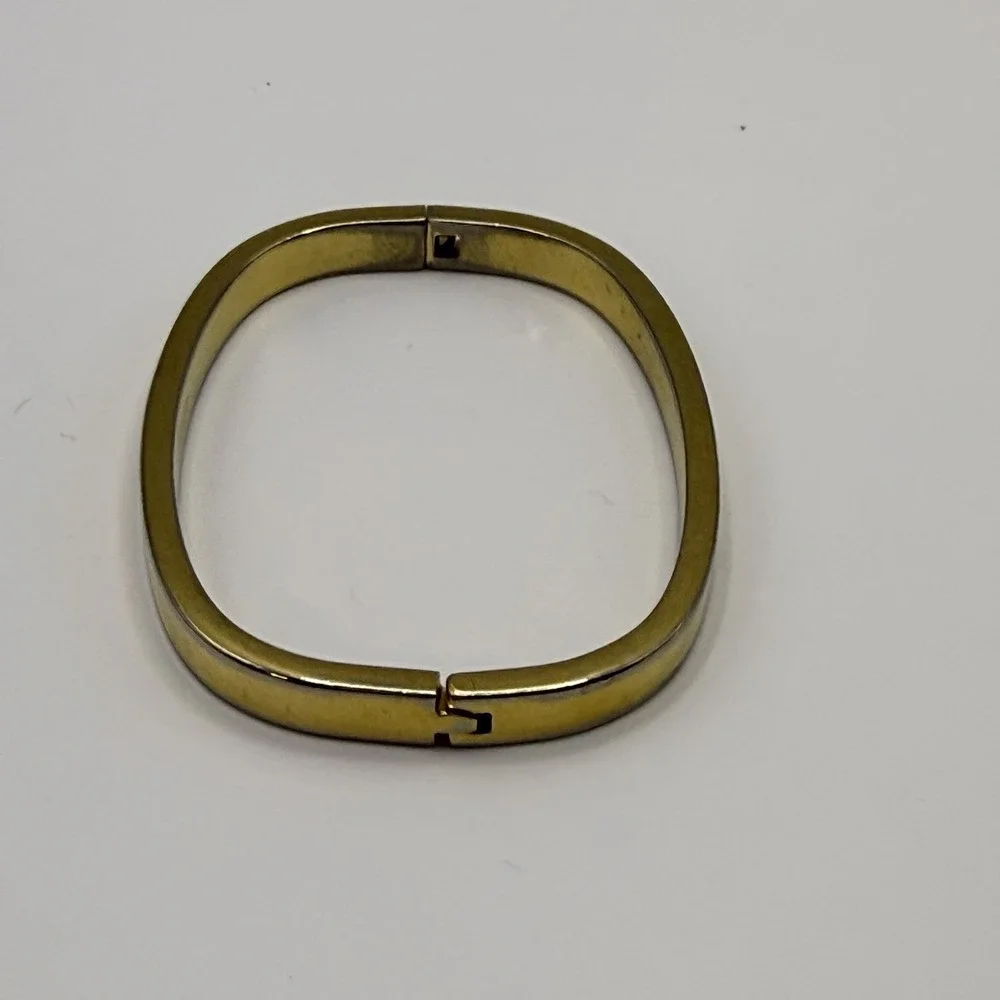 Monet Hinged Bangle Bracelet Slim Stackable Gold Tone Estate